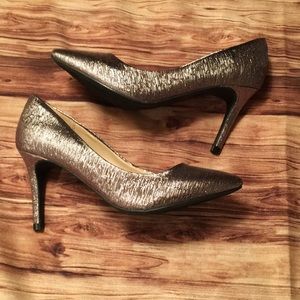 Silver metallic 3.25” heels
